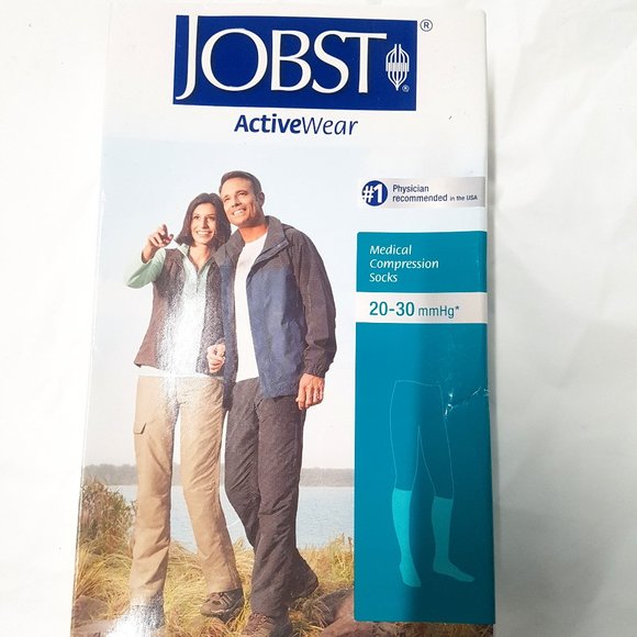 JOBST ACTIVEWEAR COMPRESSION SOCKS 20-30 mmHG BLACK & WHITE - Picture 1 of 7
